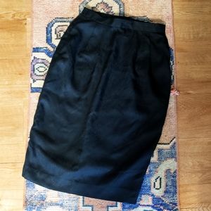 Vintage Black Silk Skirt - XS